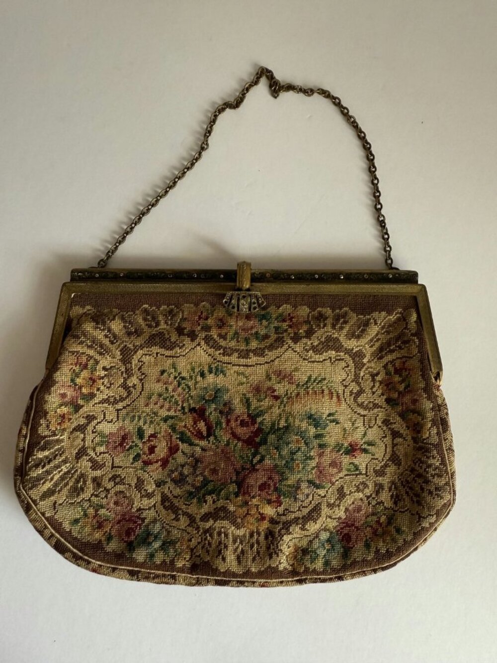 Vintage 1930s Jolles Original Austrian Petite Point Tapestry Evening Purse (58)